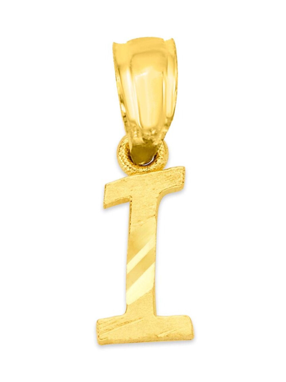 Solid 10k Gold Letter I Pendant - Personalized Initial Jewelry Gifts